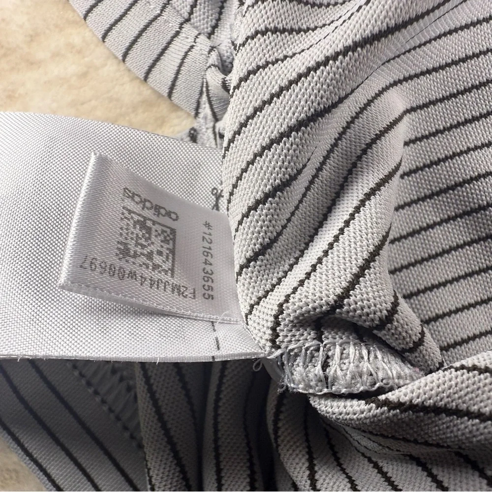 Adidas Loch Lloyd Golf Polo Gray Striped Country Club Men’s Large Kansas City
